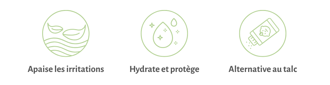 Bienfaits de la poudre de soin 2 en 1 bébé bio