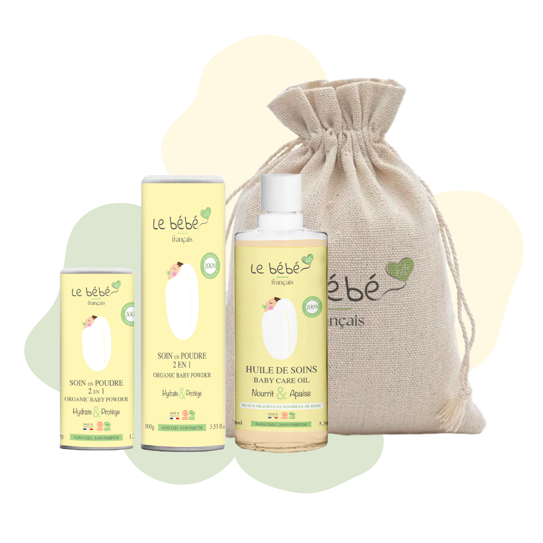 Coffret cadeau naissance : soins bébé bio